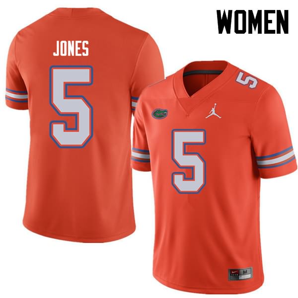 Women's NCAA Florida Gators Emory Jones #5 Stitched Authentic Jordan Brand Orange College Football Jersey YEQ1665SX